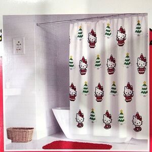 🆕️ Hello kitty, Sanrio Christmas Tree shower curtain. 2 available